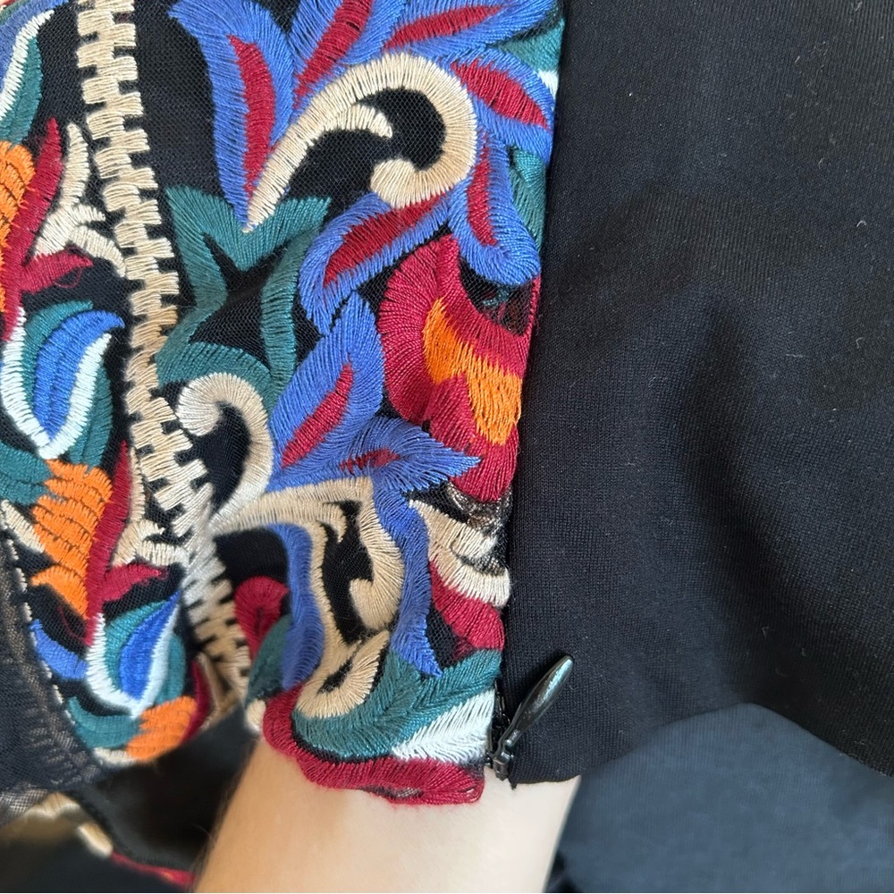 Anthropologie Eva Franco Florence Embroidered Corset Top Black Floral Sz XS - Picture 8 of 9